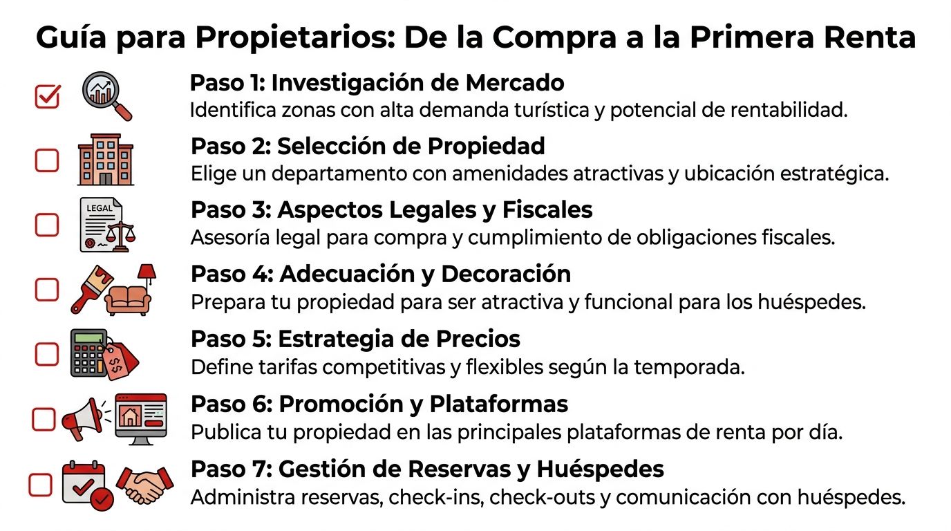 Guía paso a paso para dueños que desean rentar departamentos para turistas con éxito y rentabilidad.